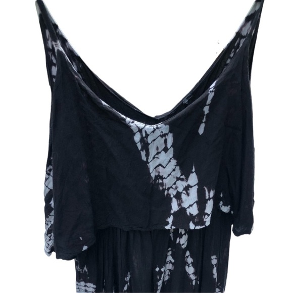 Mossimo Supply Co  size large black tie dye sun dress Maxi V-neck - Picture 2 of 7